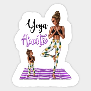 Yoga Auntie Cool Meditating Auntie Sticker